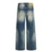 American Style Vintage Ripped Jeans For Men 2025 New Loose Wide-Leg Straight Pants_mkmklike.com