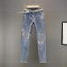 European Style Heavy-Duty Rhinestone Skinny Jeans For Women 2025 New Fashion Cotton Stretch High-Waisted Slimming_mkmklike.com