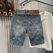 Men's Cool Stylish Water Ripple Jacquard Denim Shorts High Street Trendy Casual Five Point Mid Length Summer Pants_mkmklike.com