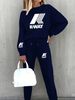 Women's Fashion Street Printed Sweatshirt Set_mkmklike.com
