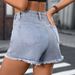 K New Worn Nail Bead Fashionable Slimming Denim Shorts_mkmklike.com