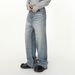 Men's Clothing Washed Distressed 3D Whiskered Texture Vintage Washed Wide-Leg Jeans – Relaxed Fit With Distressed Whisker Details, Timeless Blue Denim_mkmklike.com