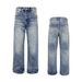 Vintage Washed Jeans – Distressed Straight-Leg Denim For Men (M-Xxl, Classic Blue) Comfortable Straight Fit_mkmklike.com