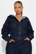 K Slim Fit Elastic Loose Long Sleeved Denim Jumpsuit_mkmklike.com