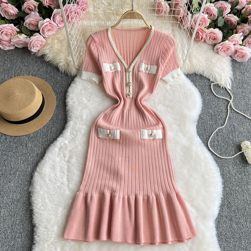 Women's Clothing new knitted black temperament waist slim design skirt_mkmklike.com