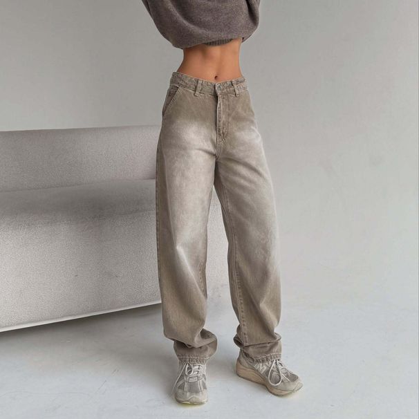 Retro High Waist Wide Leg Jeans Women Loose Straight Casual Long Pants Spring Autumn Fashion Trend Drape Style_mkmklike.com