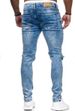 Men's Clothing Ripped Skinny Jeans Fried Bleached Stretch Denim Pants_mkmklike.com