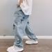 Wide Leg Cargo Pants 2022 Streetwear Baggy Men Jeans Spring Autumn Men Korean Fashion Loose Straight Male Brand Clothing_mkmklike.com