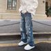 Men's Hip Hop Distressed Jeans - Ripped Straight Leg Denim Pants For Casual Streetwear (Blue, Xl/Xxl)_mkmklike.com