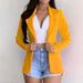 Women's Clothing small suits Lapel long sleeves slim sweet button street jacket suit multi color spot_mkmklike.com