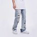 Distressed Patchwork Jeans For Men & Women – Vintage Washed High-Waisted Straight Leg Denim Pants (S-XXXL, Light Blue)_mkmklike.com