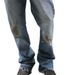 Vintage-style Yellow Mud Logging Knife-cut Casual Jeans For Men And Women_mkmklike.com
