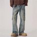 Utility Cargo Jeans – Vintage Washed Denim Pants With Multi-Pockets (Blue, S-3XL)_mkmklike.com