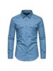 Pulse European And American Autumn New Long Sleeve Casual Multi-Pocket Denim Cardigan Shirt Cross-Border Men's Clothing_mkmklike.com