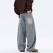 Cartoon Towel Embroidery Flared Jeans – Baggy Wide-Leg Trousers, Streetwear Vintage Denim Pants For Men, Retro Loose Fit With Unique Design_mkmklike.com