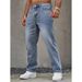 Men's Straight Fit Jeans - Soft & Comfortable Stretch Denim Pants Casual (Light Blue, Dark Gray, Royal Blue, Ink Black, Peacock Blue, Sky Blue)_mkmklike.com