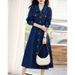 Collar Temperament, Waist Cinching Slimming Denim Skirt, Pocket Erted Dress, Women's Spring And Autumn New Commuting_mkmklike.com