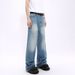Retro Style Men's Straight Leg Wide Leg Jeans Washed Distressed American High Street Trendy Versatile Casual Long Pants_mkmklike.com