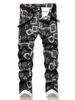 Men's Printed Denim Jeans – Comfort Stretch Cotton | Trendy Streetwear Pants With Artistic Wash (30-40)_mkmklike.com