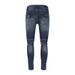 Men's Clothing Street Fashion Jeans Blue Vintage Skinny Ripped Leather Patch Jeans_mkmklike.com