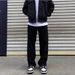 Men's High Street Black & White Wide-Leg Jeans – Retro Straight Fit, Relaxed Cotton Denim For Everyday Wear (Sizes 28-36)_mkmklike.com