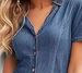 Women's Clothing New Summer Short Sleeved V Neck Denim Dress_mkmklike.com
