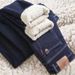 Autumn And Winter Men's Popular Fleece Jeans Are Warm, Soft, Loose, Trendy, Straight, Simple, Thick, And Versatile Winter Casual Pants_mkmklike.com