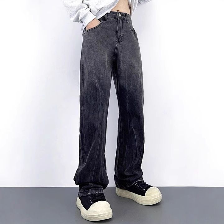 Men's Clothing Men's Washed Gradient Flared Jeans High Street Straight Retro Denim Pants For Spring Hot-selling_mkmklike.com