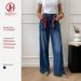Women's High-Waisted Side-Button Flare Jeans – Stretchy Wide-Leg Denim Pants With Vintage Wash (Sizes S-Xl)_mkmklike.com