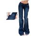 Jeans Flare Pants Women Boot Cut Mid Waist Stretch Washed Distressed Floor Length Streetwear 2025 Female Denims Trousers_mkmklike.com