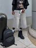 Retro Washed High Street Denim Shorts Straight Wide Leg Distressed Loose Casual Versatile Cropped Pants For Men_mkmklike.com