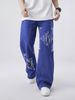 Men's Retro Star Ripped Loose Fit Jeans Wide Leg Floor Length Design New Style Casual Denim Trousers_mkmklike.com