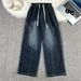 Men's Clothing Ripped Jeans For Men Niche Design High Street Vibe Trendy Brand American Summer Ins Zipper Pants For Men_mkmklike.com