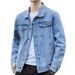 Spring And Autumn Hong Kong Style Denim Jacket Men's Loose Ruffian Handsome Splicing On Clothes Trend Korean Version Ins Casual Jacket_mkmklike.com