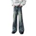 Oversized American Vibe High Street Irregular Splice Denim Men's Summer China-Chic Slim Old Pants_mkmklike.com