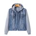 Women's Oversized Denim Hooded Jacket With Patchwork Design - Comfortable Loose Fit Casual Coat (1XL-5XL)_mkmklike.com