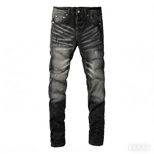Streetwear Money Print Baggy Jeans For Men – Oversized Hip-Hop Denim Pants With Dollar Bill Design (High Waist, Straight-Leg, Cotton Blend, Black)_mkmklike.com