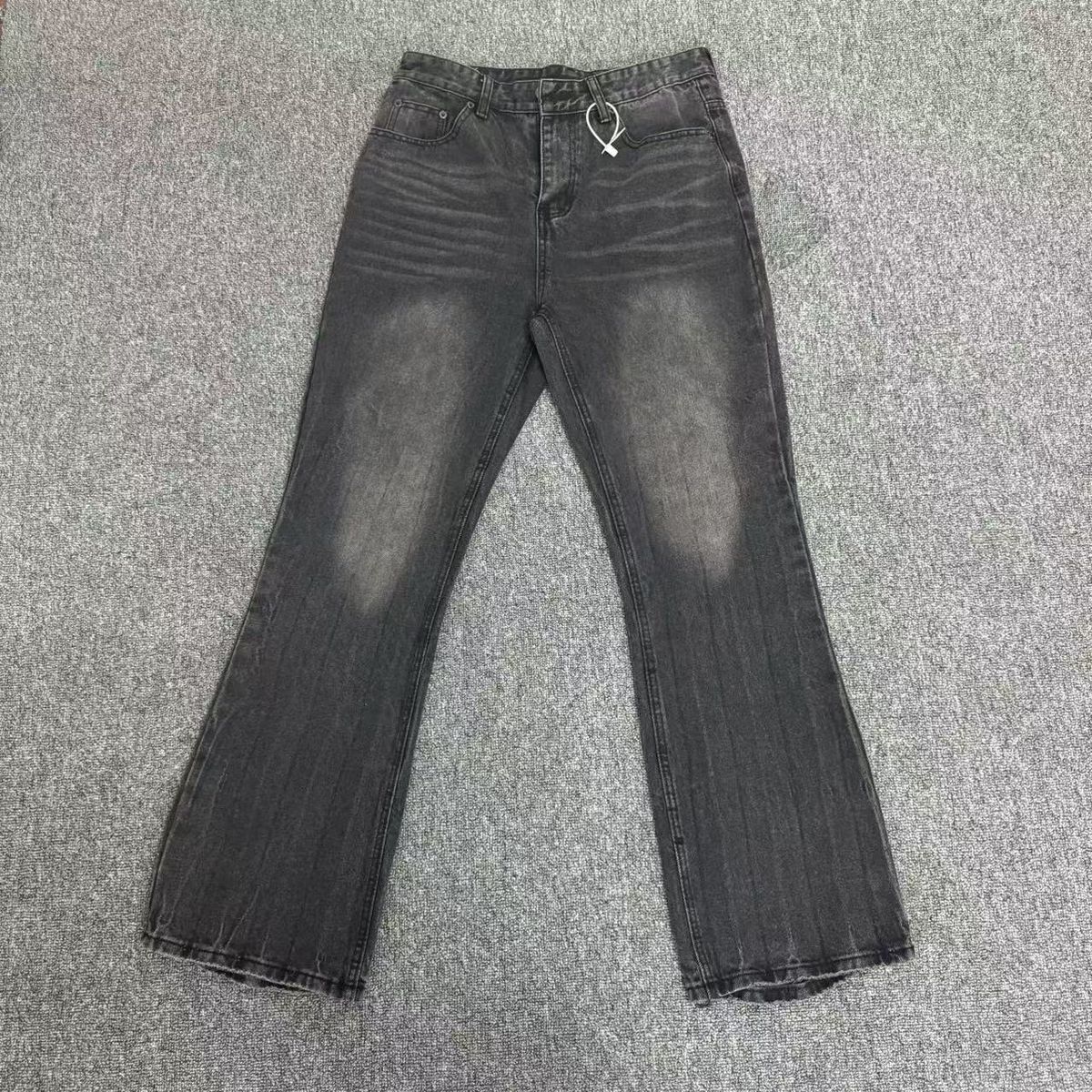 Men's Clothing Flared B Family Style Flared Jeans 91yxng Same Style Vibe Style Washed Damaged Trousers_mkmklike.com