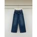ICC Winter Composite Fleece Washed Dark Blue Slim Straight Women's Jeans Guangzhou Thirteen Lines 70330_mkmklike.com