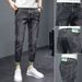 Summer Fashion Brand Casual Jeans Spring And Autumn Feet New Slim Fit Thin Nine Point Elastic Pants For Men_mkmklike.com
