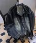 Unisex Japanese Retro Denim Jacket Loose Fit Stand Collar Casual Street Style Spring/Autumn Student Fashion Non-Stretch Denim_mkmklike.com