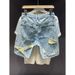Men's Frayed Distressed Denim Shorts Heavyweight Loose Fit Straight Leg mid Length American Trendy Brand Stylish Edgy Five Point_mkmklike.com