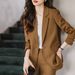 Women's Clothing Red simple fashion suit suit women's suit jacket high waist straight fashion_mkmklike.com