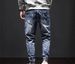 Men's Cargo Jeans Autumn Style Elastic Waistband Loose Fit Tapered Legs Harem Style High End Trendy Brand Cool And Stylish_mkmklike.com