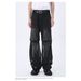 Men's Retro Washed Straight-Leg Jeans - Loose Fit Cargo Pants, Solid Color Hong Kong Style Denim For Casual & Streetwear_mkmklike.com