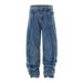 American High Street Washed Jeans For Men Split Patchwork Loose Banana Wide Leg Harem Skinny Long Pants_mkmklike.com