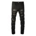 Men's Clothing Casual Versatile Ripped Hot Diamond Skinny Jeans Men's Black Skinny Pants 8565_mkmklike.com