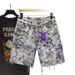 Men's Clothing Men's Summer Loose Versatile Casual Trendy Shorts Fashionable Blue And White Porcelain Casual Pants_mkmklike.com