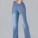 Women's Clothing Jeans Elastic Waist Stretch Washed Jeans Flared Pants_mkmklike.com