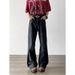 Men's Clothing Retro Washed Black Wide Leg Jeans Loose Fit Japanese Casual Style Unisex Straight Leg Design Trousers American High Street Versatile_mkmklike.com
